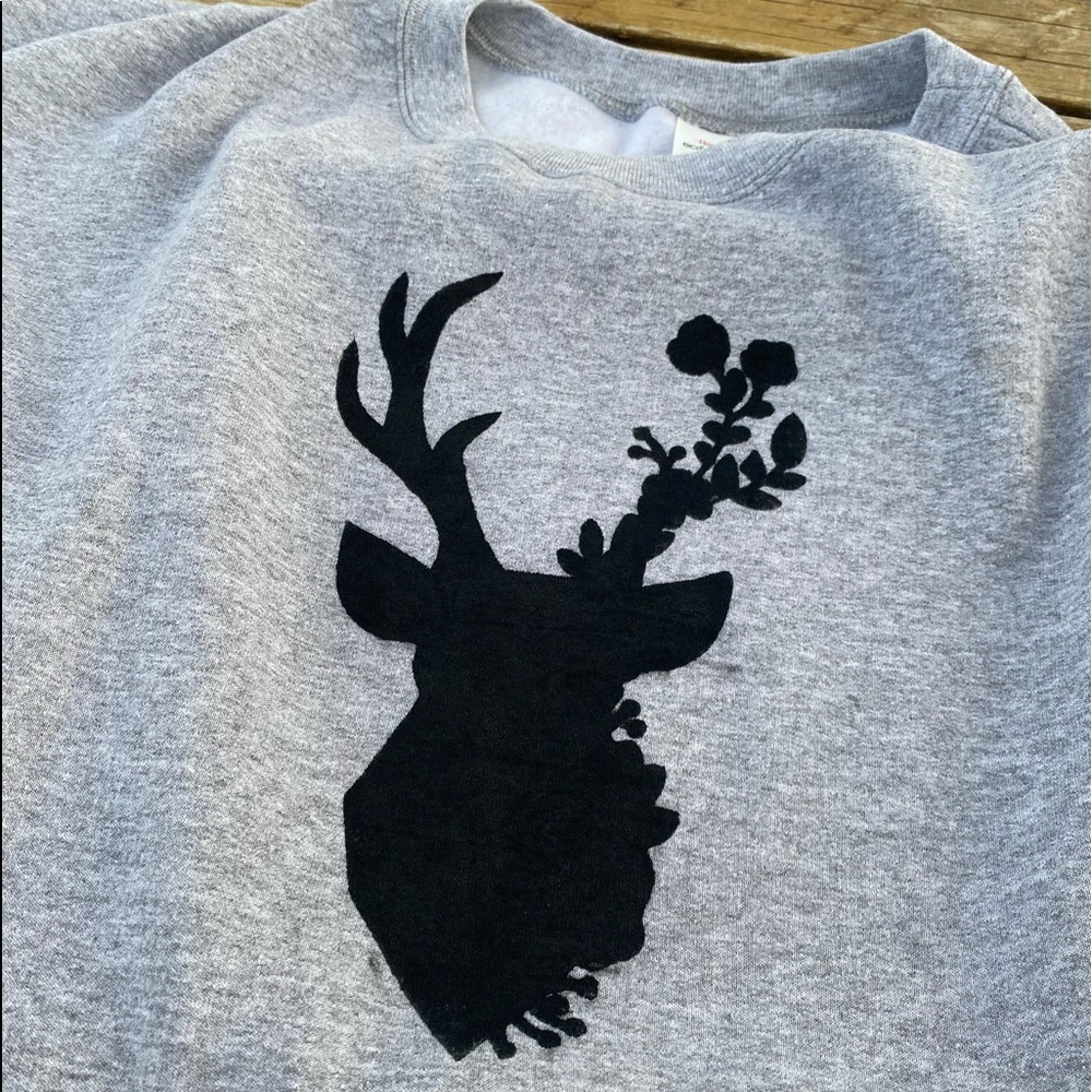 Handpainted deer sweatshirt